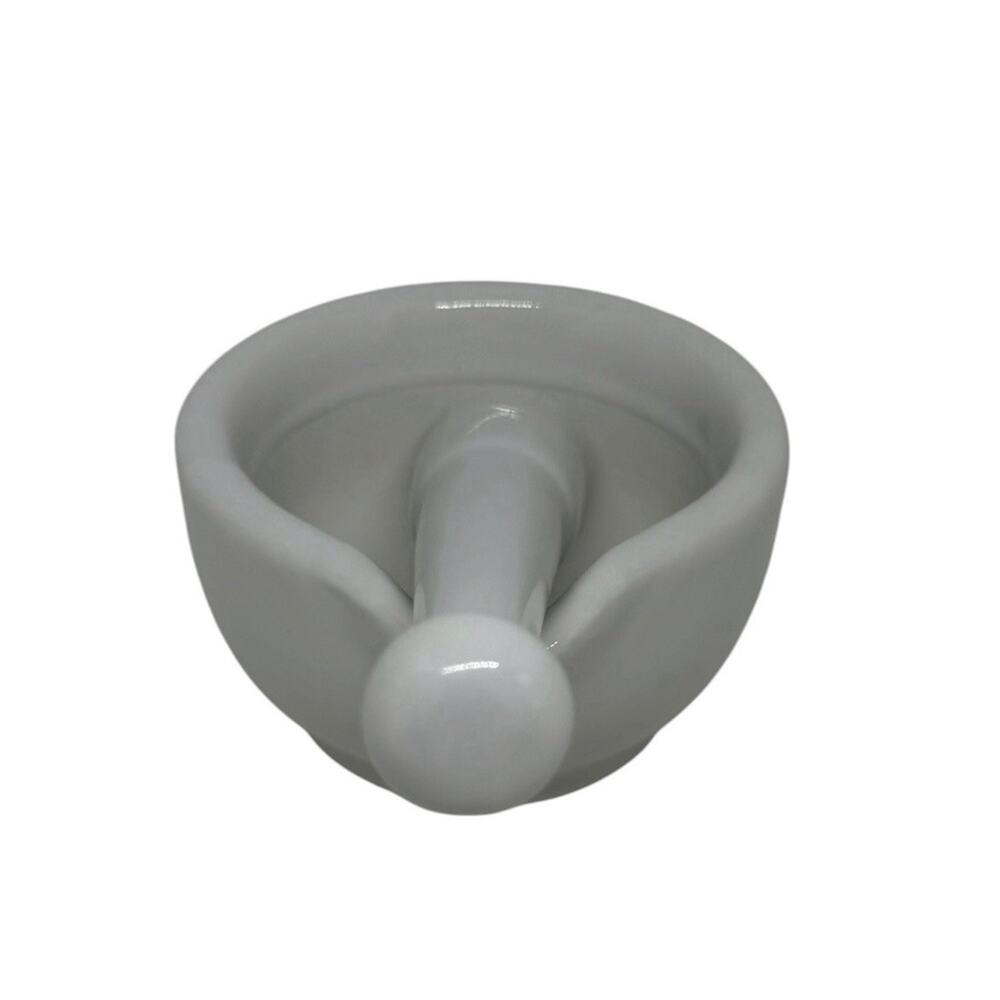 White Porcelain Mortar & Pestle Set, 5oz - Unglazed Grinding Surface Unbranded - Picture 4 of 16